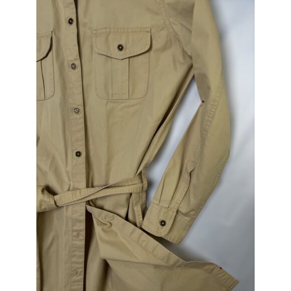 Ralph Lauren Womens Khaki Cotton Belted Shirt Dress - Picture 3 of 9